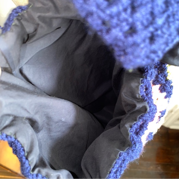 Handmade Crochet Granny Square Knit Backpack Purse - Picture 4 of 11